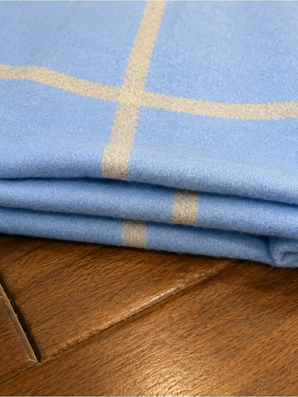 Like New CROSSTREE LANE - Classic Light Blue Checked Scarf - Women Accessories